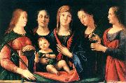 VIVARINI, family of painters Mary and Child with Sts Mary Magdalene and Catherine Spain oil painting reproduction